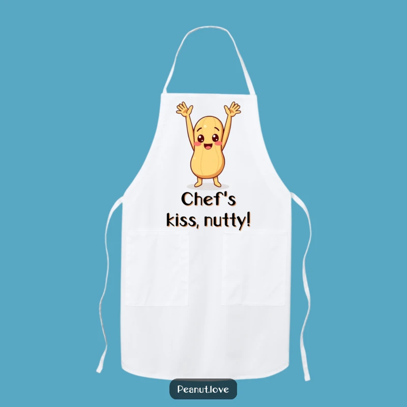 Funny Peanut Celebration Apron: Kitchen Cheer Arms Up