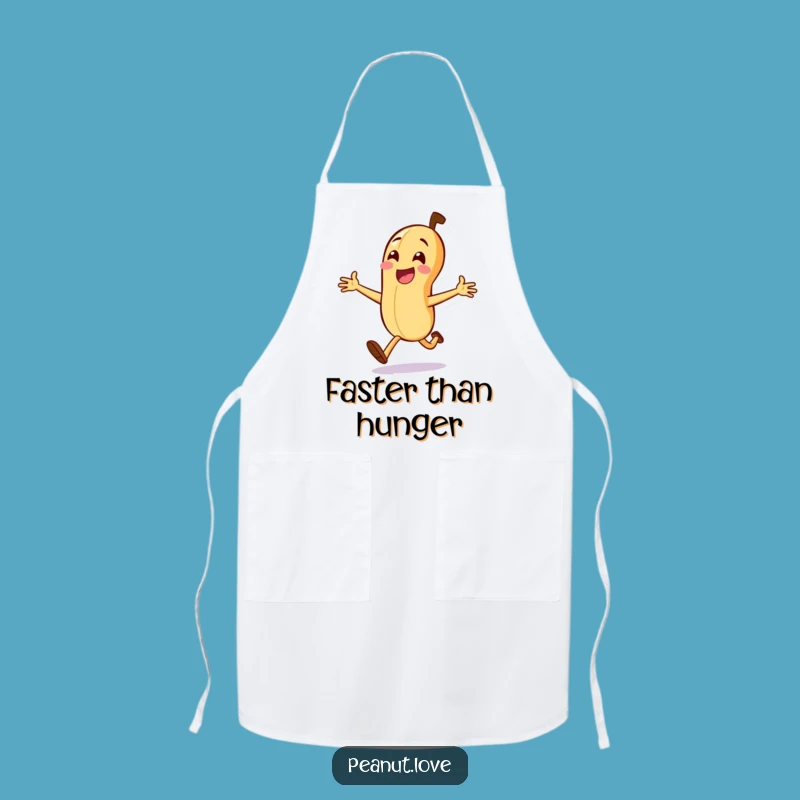 Funny Peanut Sprint Apron: Energetic Nutty Chef Wear for Fun Cooking