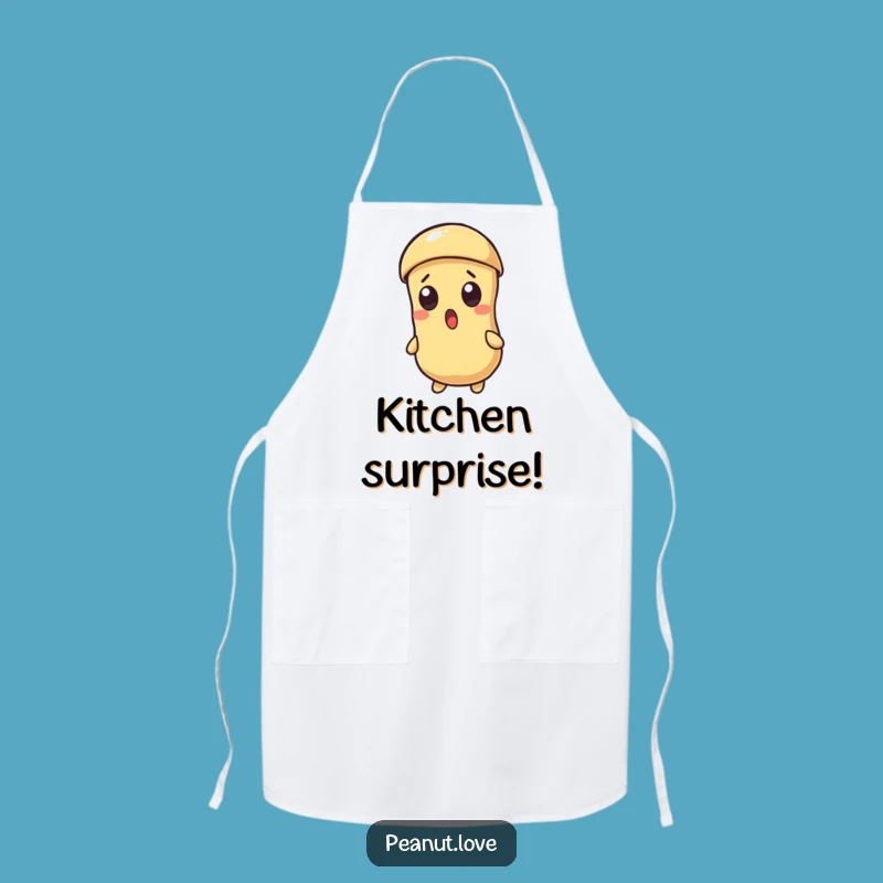Funny Surprised Peanut Apron - Hilarious Kitchen Companion for Unexpected Meals