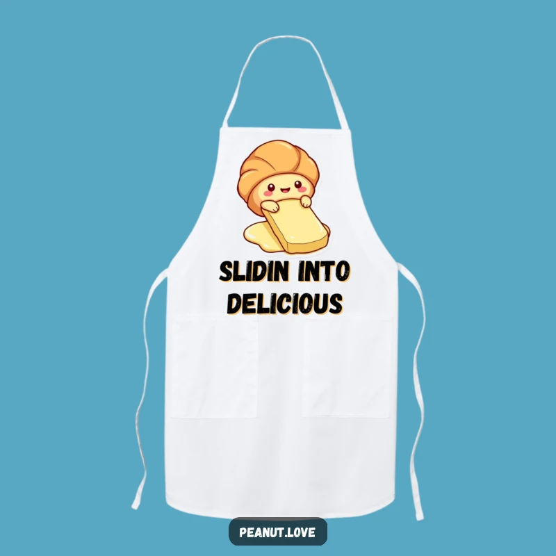 Funny Croissant Slide Apron: Kitchen Pastry Fun, Hilarious Baker Gear