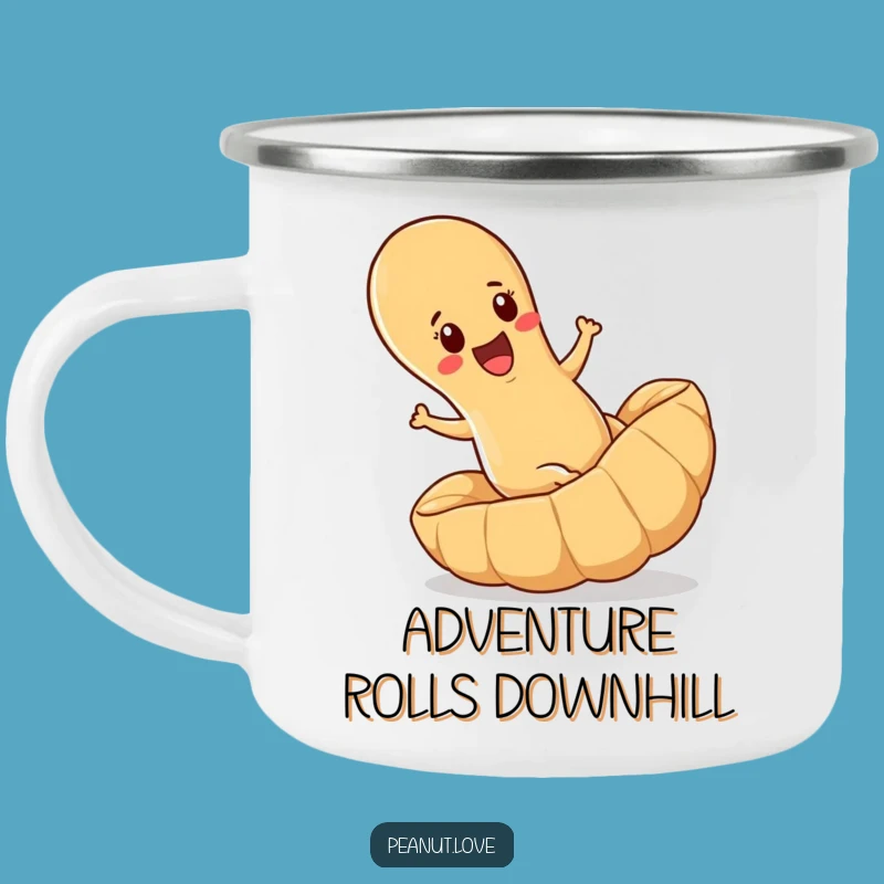 Funny Peanut Rolling Camping Mug: Durable, Hilarious Adventure Drinkware, Outdoor Gift