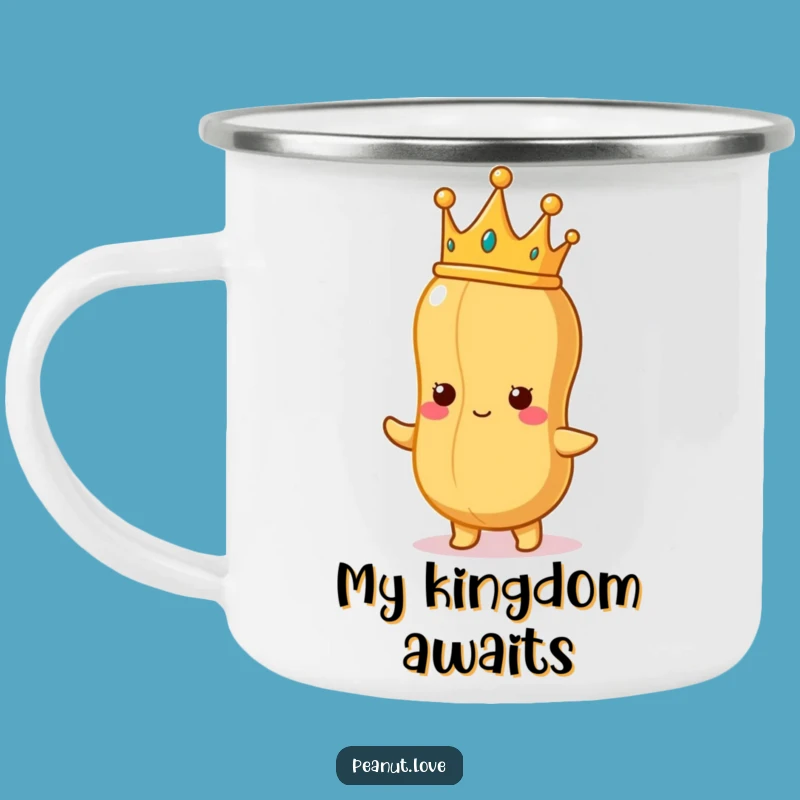 Funny Peanut King Camping Mug: Rugged Royal Nutty Drinkware for Adventure