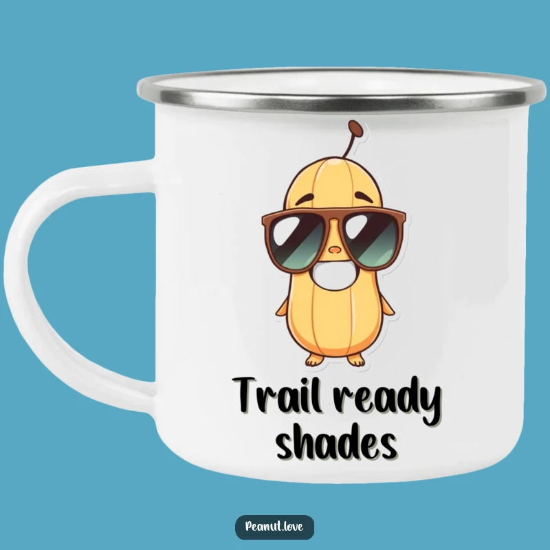 Funny Peanut Sunglasses Camping Mug - Rugged Fun for Outdoor Adventures