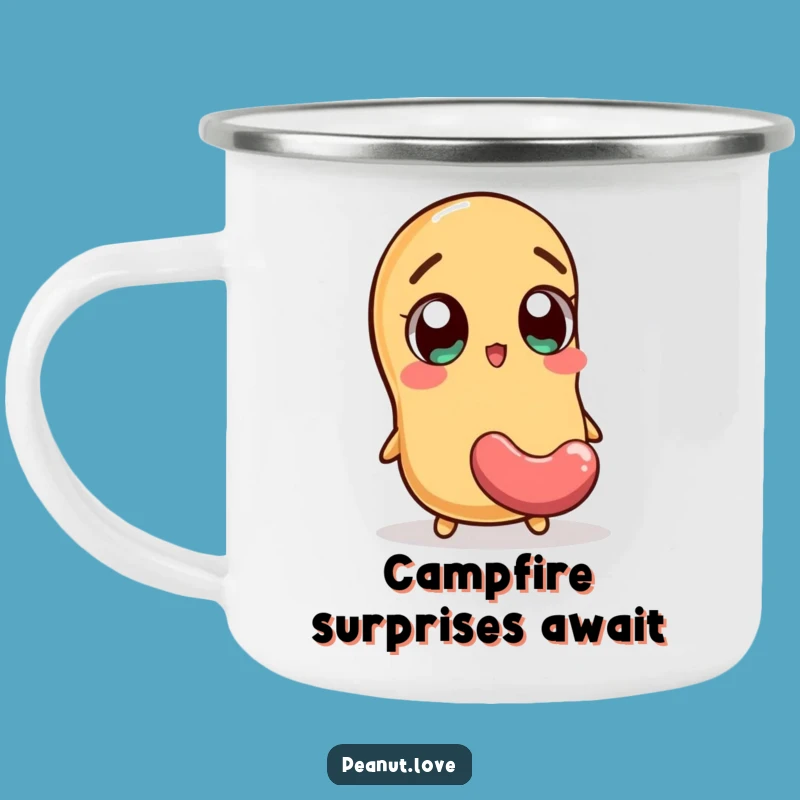 Funny Sweet Surprise Camping Mug, Excited Peanut Jellybean Camp Cup, Humorous Outdoor Gift