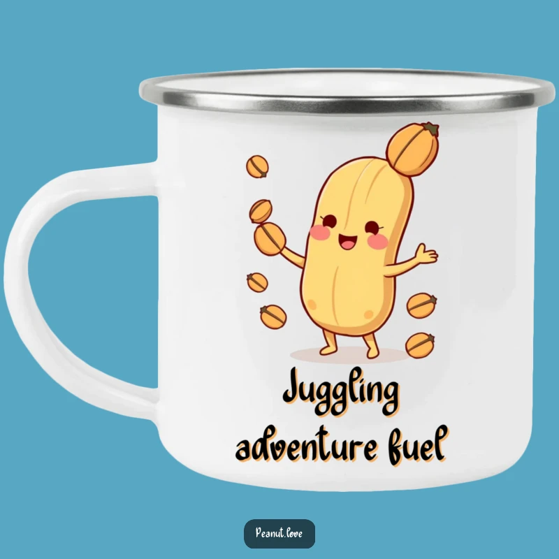 Funny Playful Peanut Camping Mug: Nut Juggling Fun, Perfect Joyful Gift