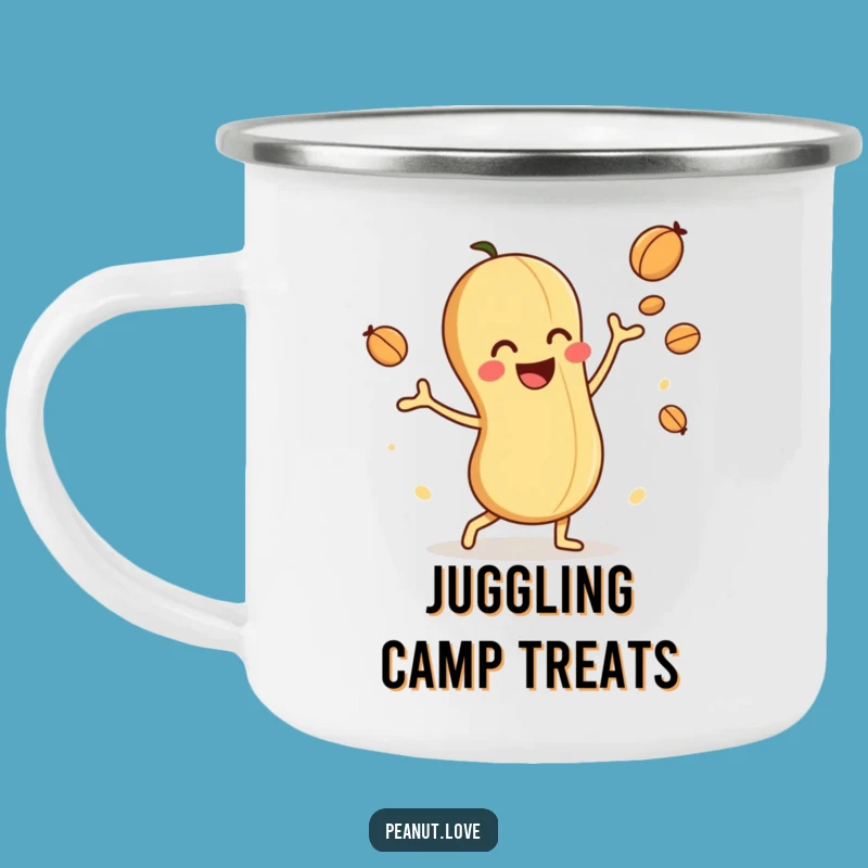 Funny Peanut Juggler Camping Mug: Hilarious Drinkware for Playful Campers