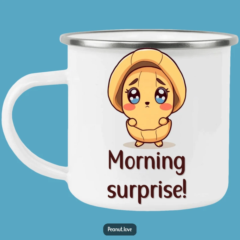 Funny Surprised Peanut Camping Mug - Outdoor Shock, Perfect Hiking Gift