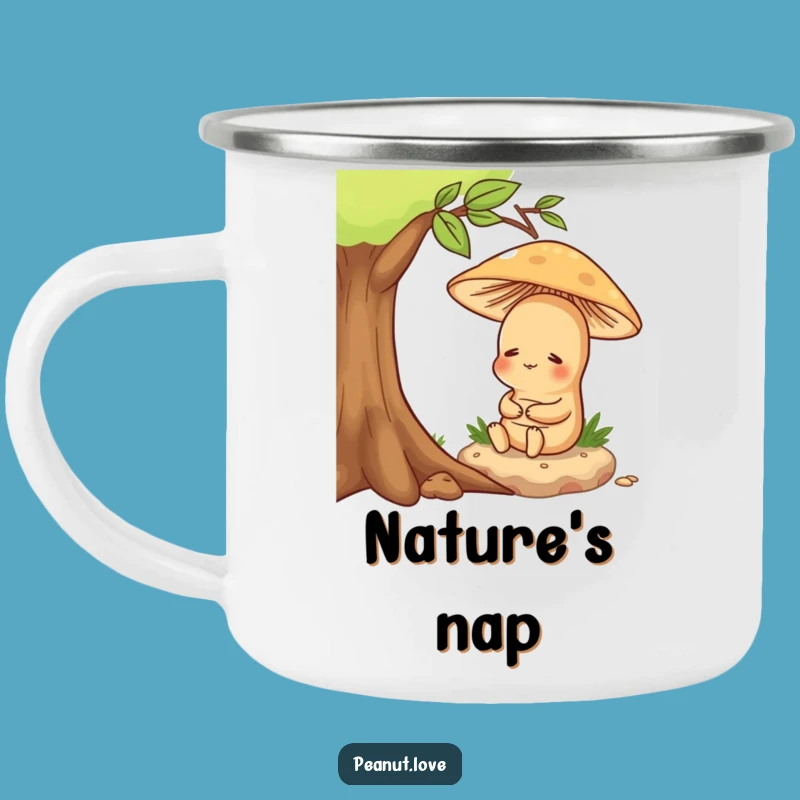 Funny Contented Peanut Camping Mug - Sip Peacefully Outdoors
