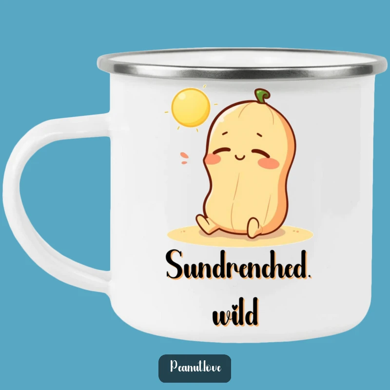 Funny Kawaii Peanut Sunbathing Camping Mug - Outdoor Relaxed Adventure Gift