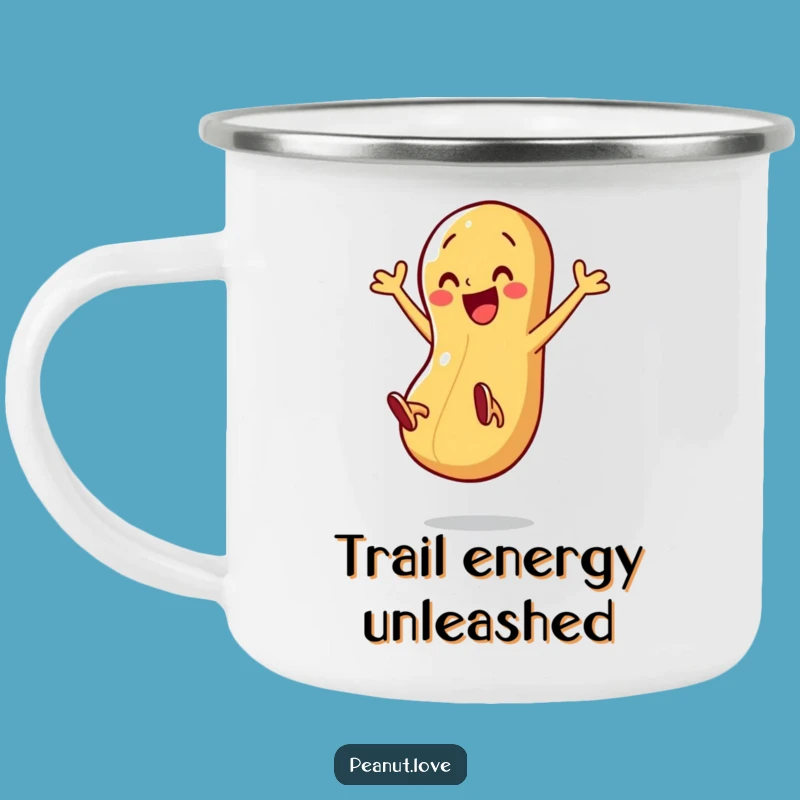 Funny Peanut Adventure Mug: Energetic Character Camp Cup Gift