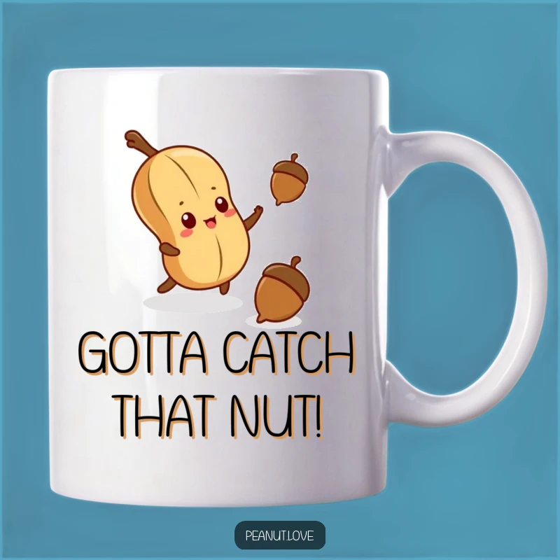 Funny Kawaii Peanut Acorn Pursuit Mug - Hilarious Gift for Nut Lovers