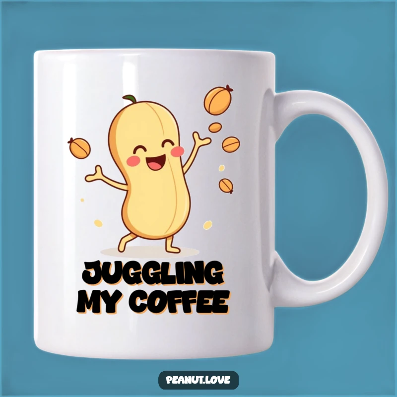 Funny Peanut Juggler Mug: Hilarious Gift for Acrobatic Nut Lovers and Fun People