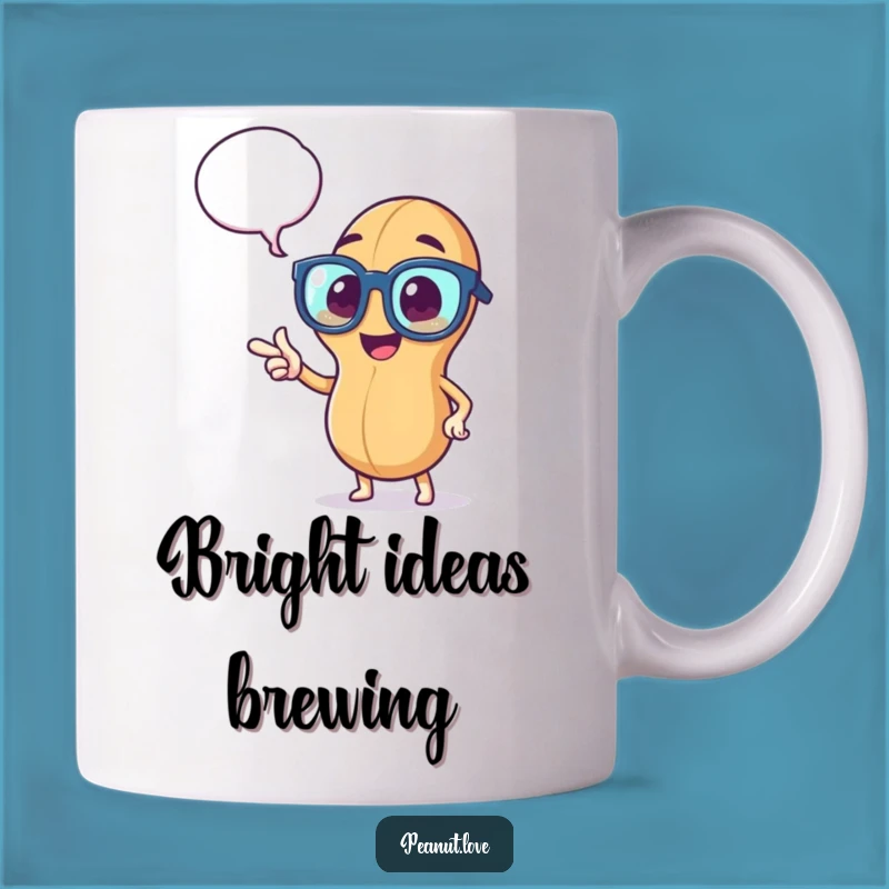 Funny Peanut Thinker Mug: Peppy Peanut with Glasses, Great Funny Gift Idea