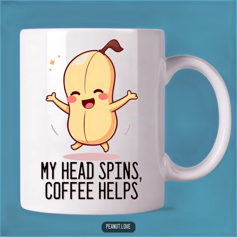 Funny Dizzy Peanut Mug: Hilarious Spinning Peanut Character Gift