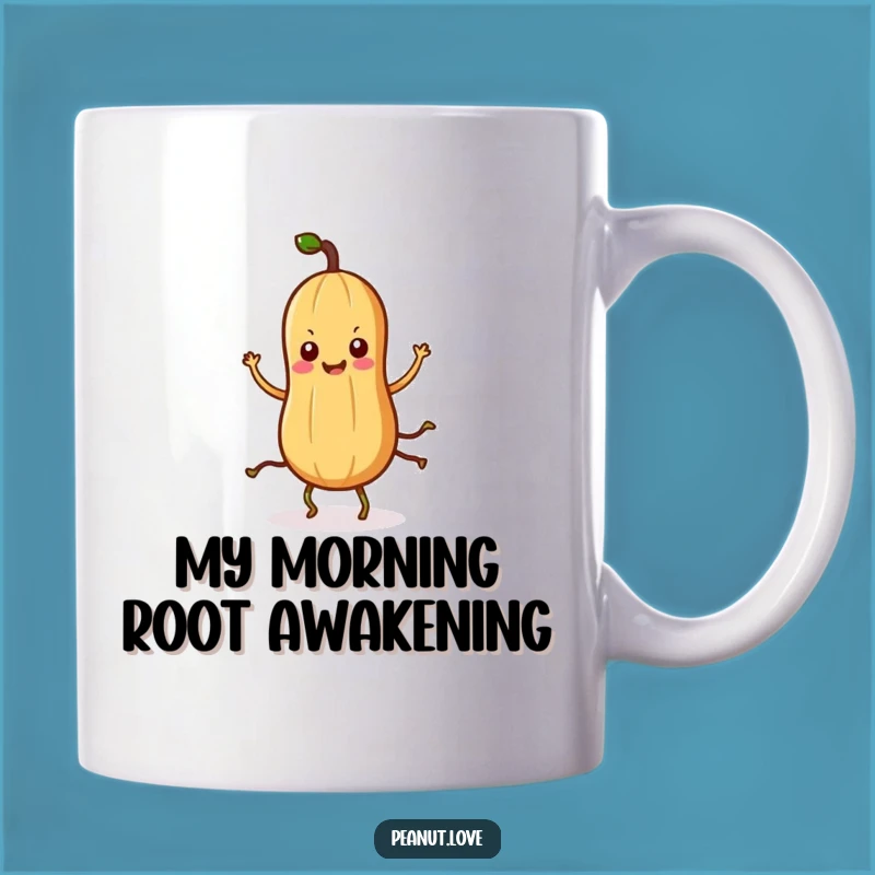 Funny Kawaii Peanut Mug: Silly Dancing Rooted Nut, Perfect Humorous Gift