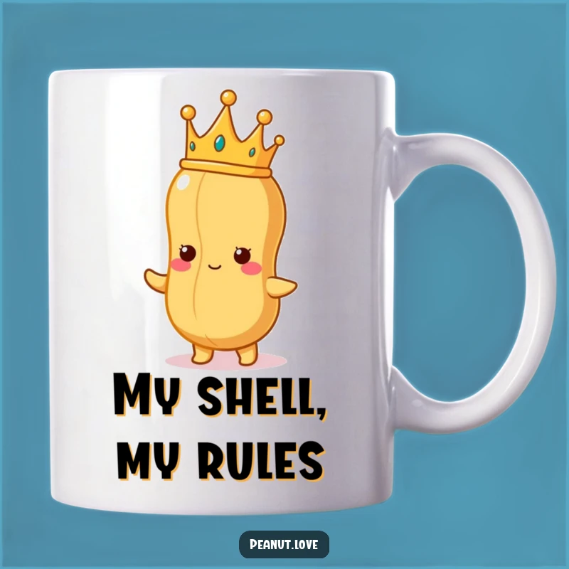 Funny Peanut King Mug: Regal Nutty Humor Gift for Royalty Lovers