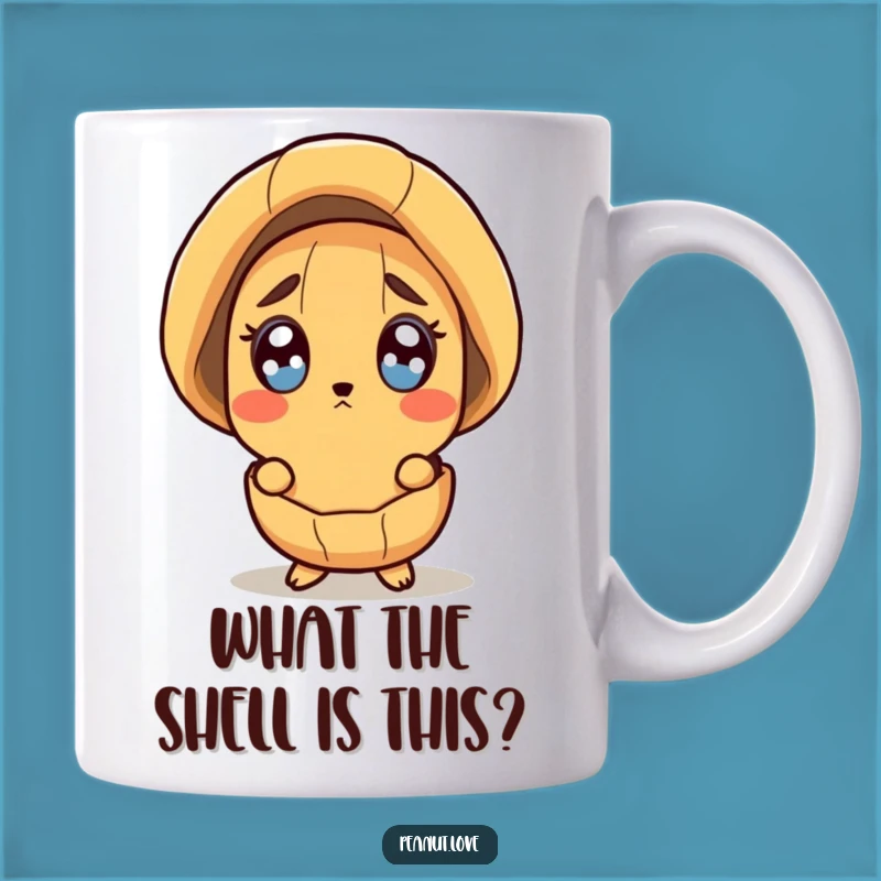 Funny Surprised Peanut Mug - Wide-Eyed Character, Perfect Gift for Shocked Moments