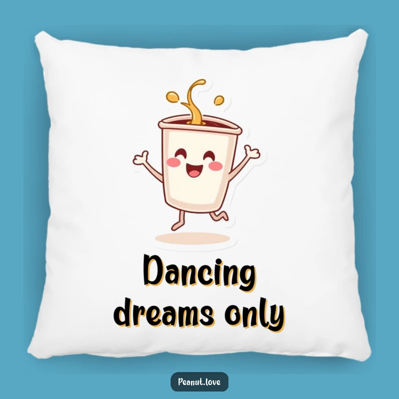 Funny Dancing Coffee Cup Pillow: Cozy Energy, Laughable Decor