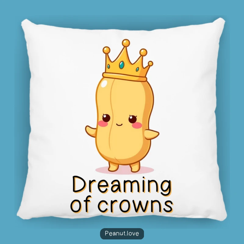Funny Peanut King Pillow: Cozy Royal Nutty Accent for Comfy Humor