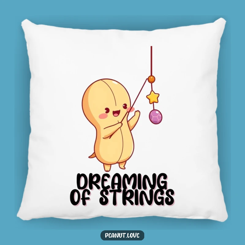 Funny Playful Peanut Pillow: Soft Comfort, String Chasing Humor, Adorable Funny Gift