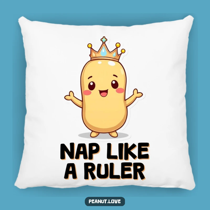 Funny Happy Peanut Crown Pillow - Cozy Regal Snack Comfort Gift