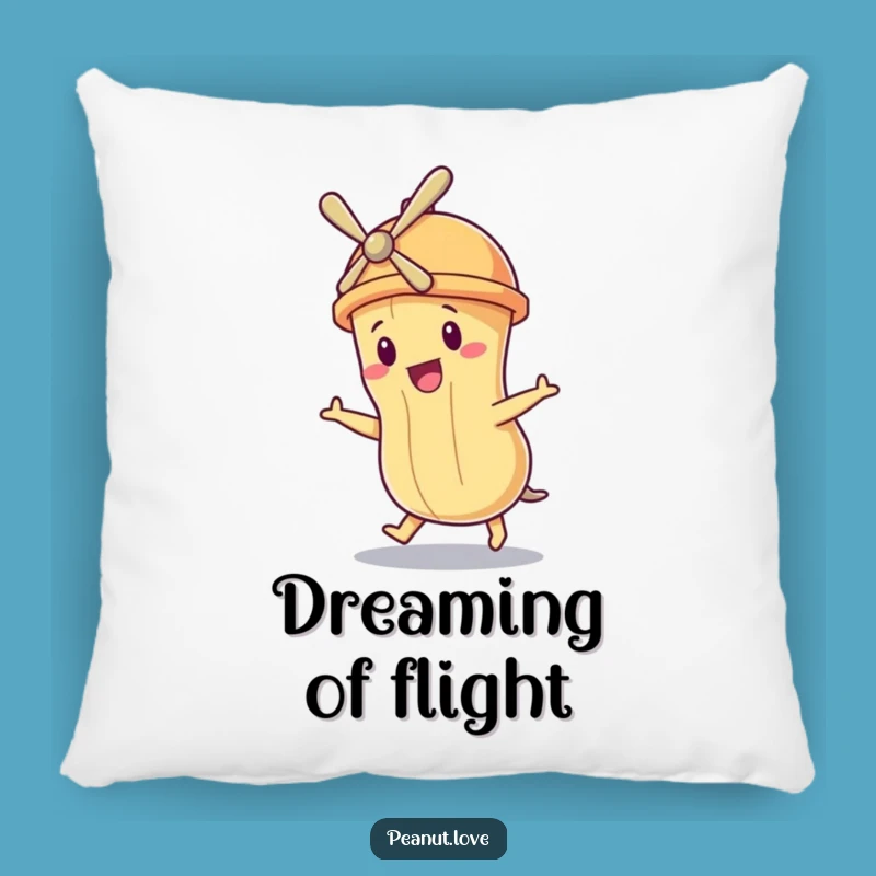 Funny Peanut Dreamer Pillow: Cozy Character Cushion for Aspiring Flyers