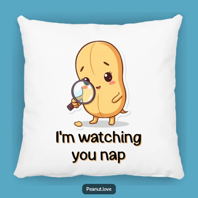 Funny Curious Peanut Pillow - Cozy Detective Snack Comfort Gift