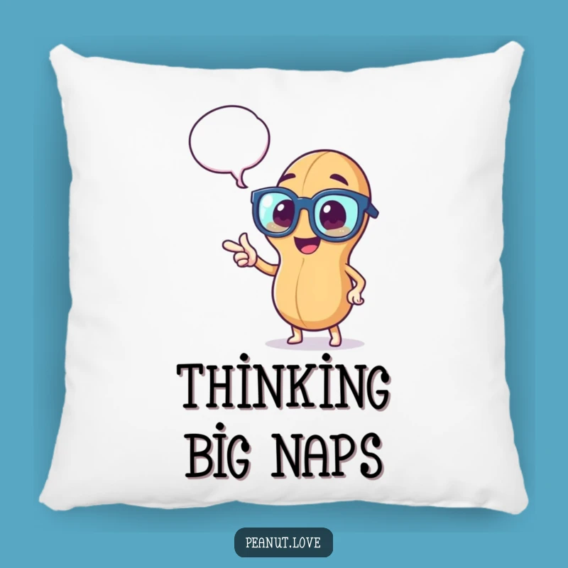 Funny Peanut Thinker Pillow: Cozy Peppy Peanut with Glasses, Decorative & Hilarious, Great Funny Gift