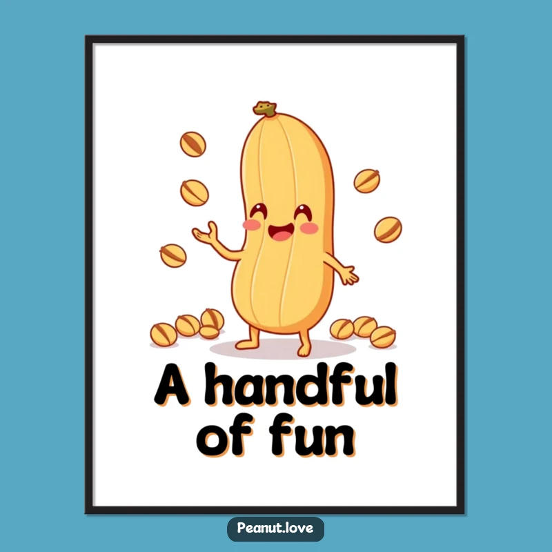 Funny Peanut Juggling Digital Art: Nutty Printable, Hilarious Gift