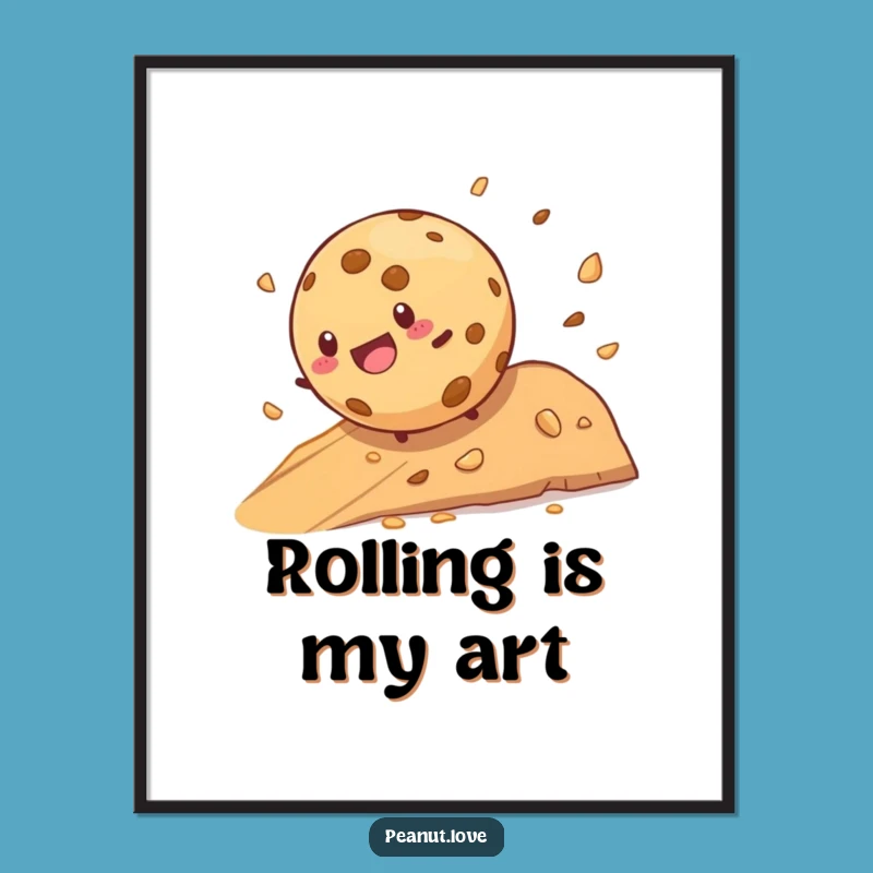 Funny Cookie Rolling Digital Art: Instant Joyful Decor