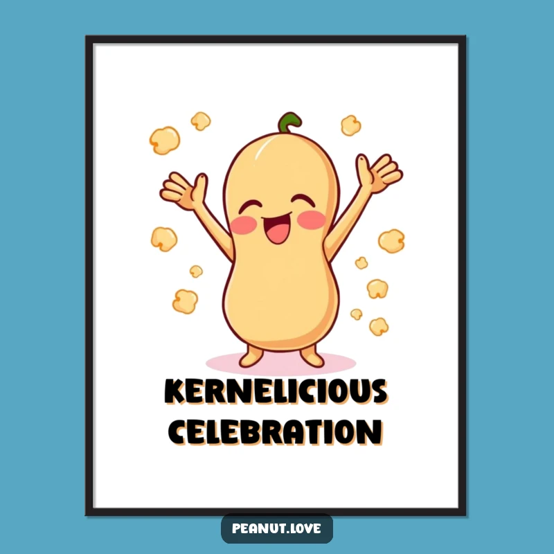 Funny Giggling Peanut Digital Art - Joyful Snack Cartoon Print Gift