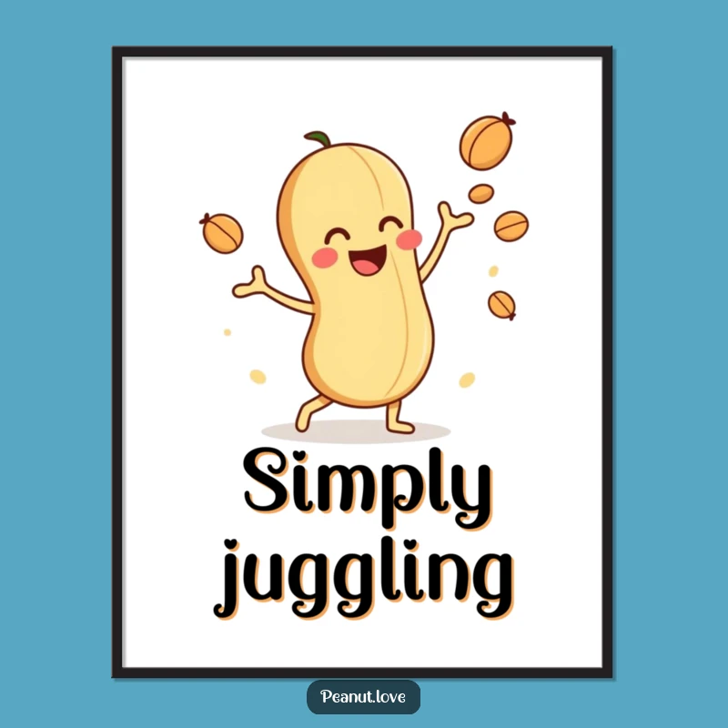 Funny Peanut Juggler Digital Art: Hilarious Decor for Playful Spaces