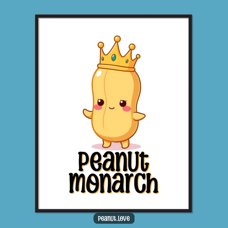 Funny Peanut King Digital Art: Regal Nutty Printable for Hilarious Decor