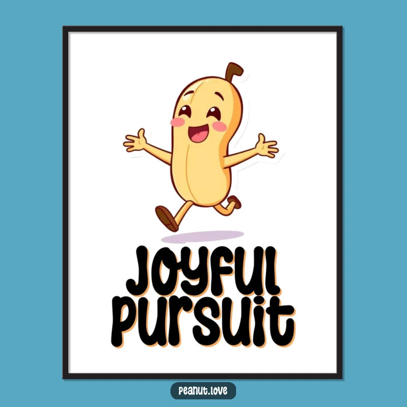 Funny Peanut Run Digital Art: Dynamic Nutty Printable for Energetic Decor