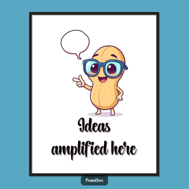 Funny Peanut Thinker Digital Art: Peppy Peanut Decor, Instant Hilarious Art, Unique Funny Gift