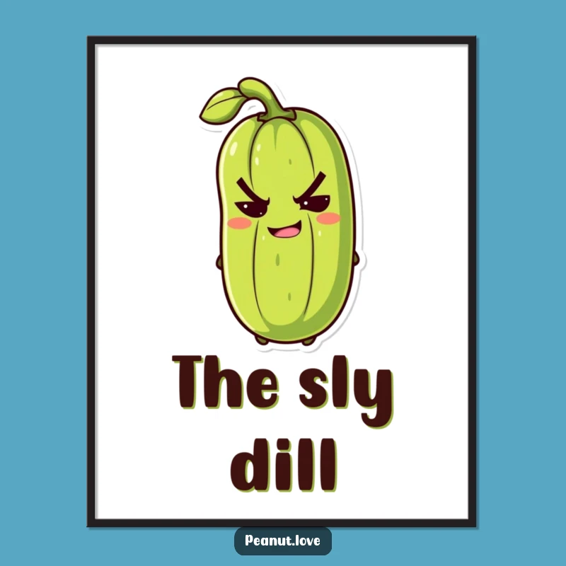 Funny Winking Pickle Digital Art: Instant Sassy Decor