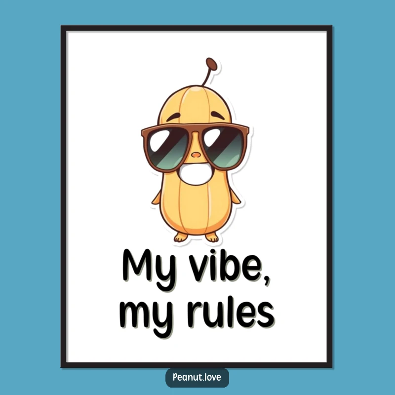 Funny Peanut Sunglasses Digital Art - Instant Joyful Wall Decor Gift