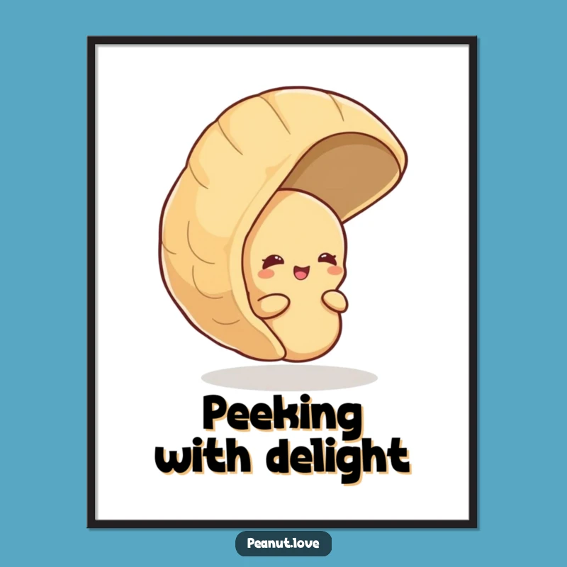 Funny Shy Peanut Digital Art: Giggle Decor, Instant Hilarious Art, Unique Funny Gift