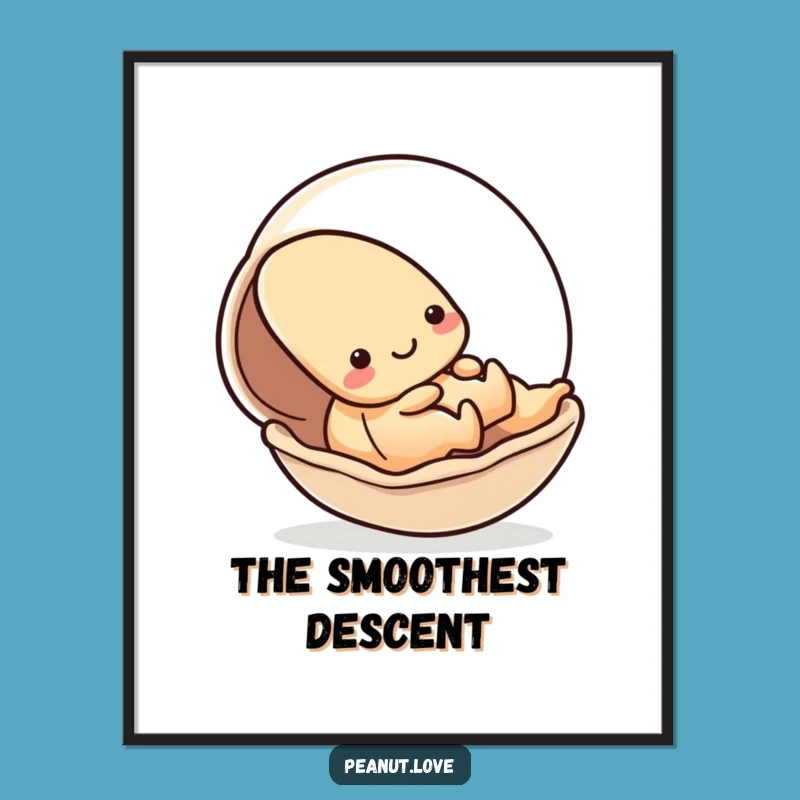 Funny Kawaii Peanut Shell Slide Digital Art - Printable Playful Decor Gift