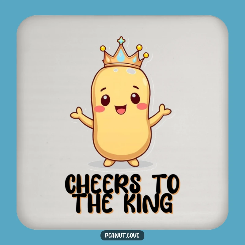 Funny Happy Peanut Crown Coaster - Protect Surfaces Regal Gift