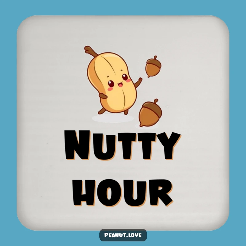 Funny Determined Peanut Coaster Set - Protect Surfaces with Humor