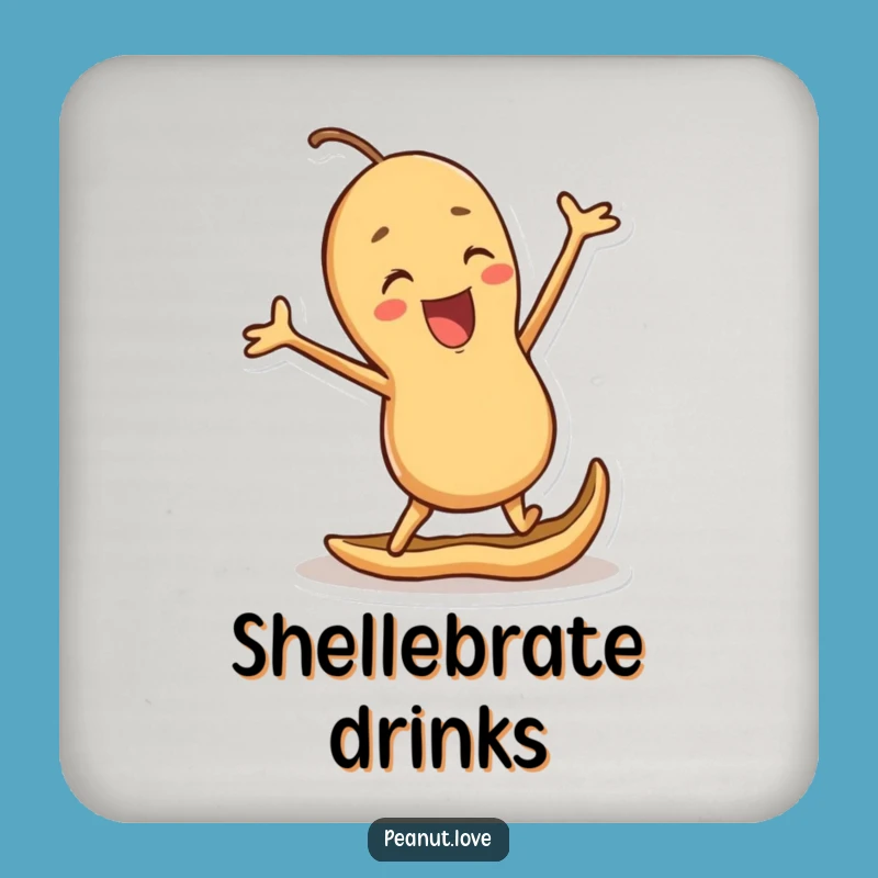 Funny Joyful Peanut Drink Coaster: Hilarious Protection for Happy Surfaces