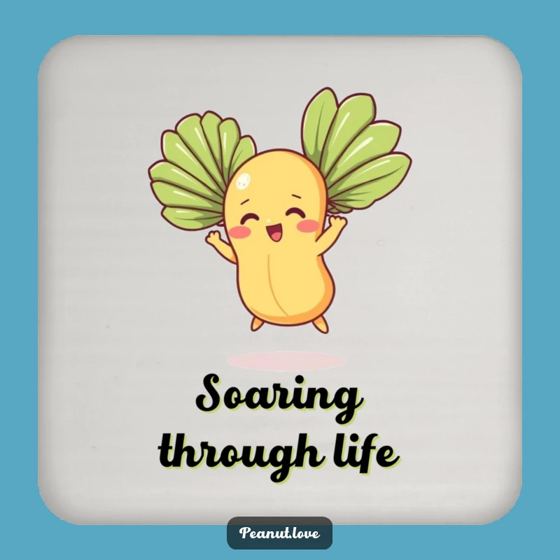 Funny Peanut's Flight Pad, Determined Fan Leaf Coaster, Humorous Drink Protection