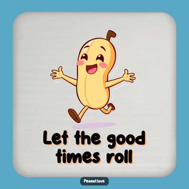 Funny Peanut Sprint Coaster: Energetic Nutty Protection for Your Surfaces