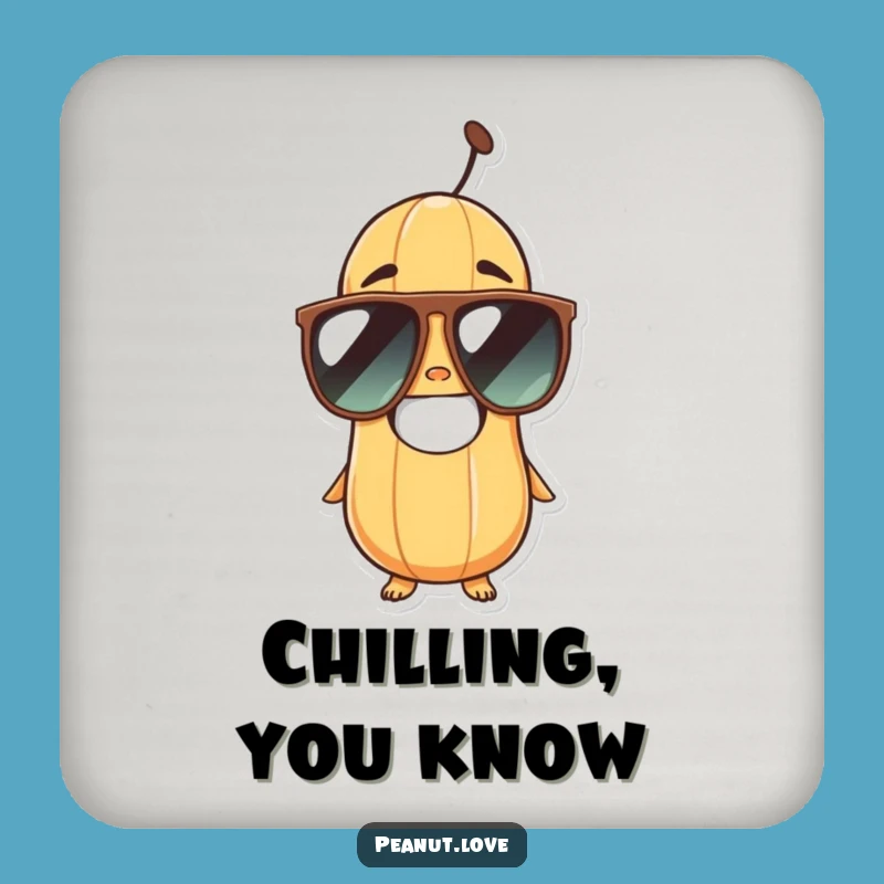 Funny Peanut Sunglasses Coaster Set - Protect Surfaces with Humor