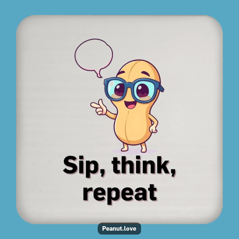 Funny Peanut Thinker Coaster: Peppy Peanut Protector, Stylish & Hilarious, Perfect Funny Gift