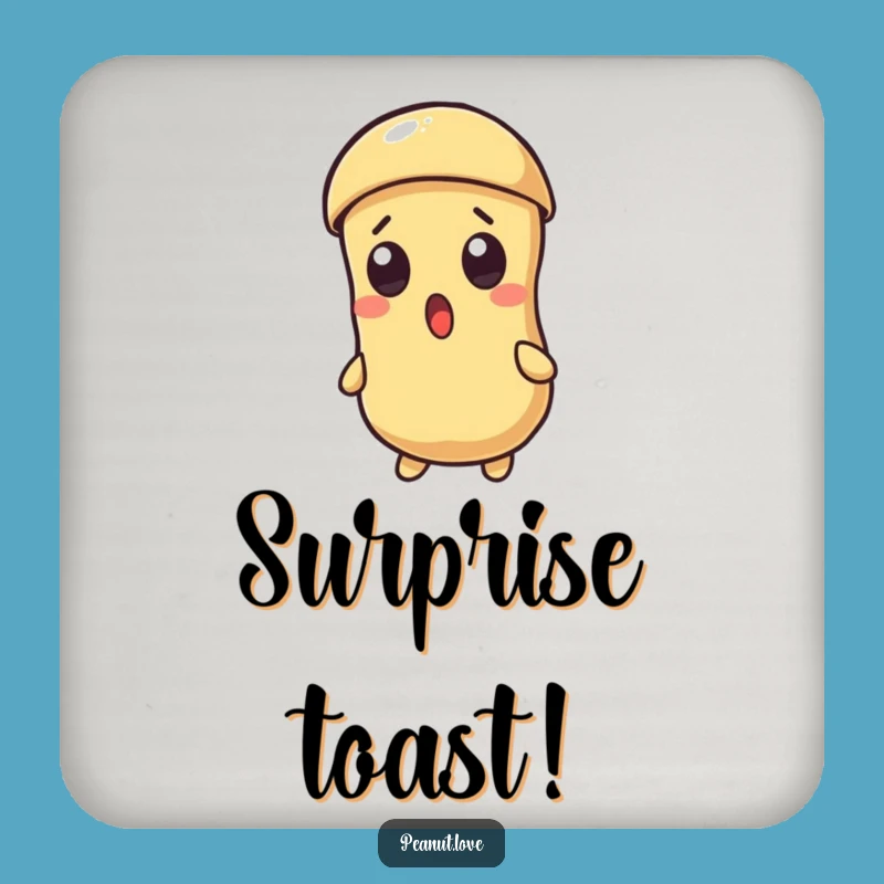 Funny Surprised Peanut Coaster - Defend Surfaces with Hilarious Surprise