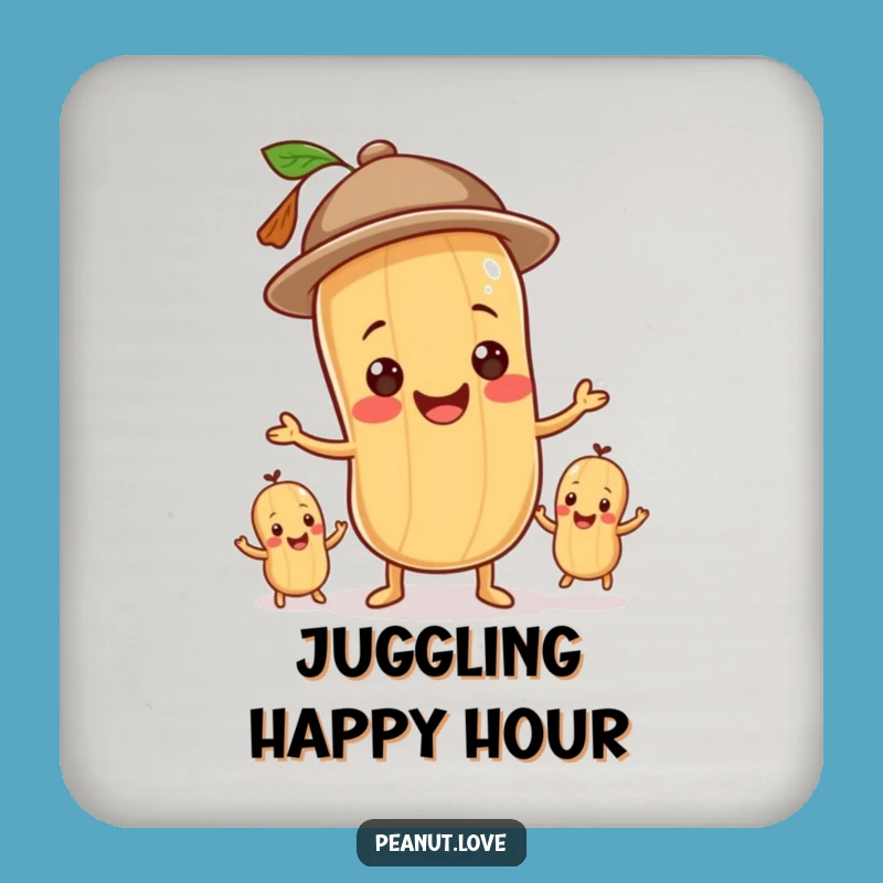 Funny Peanut Juggler Coaster - Whimsical Protection, Perfect Bar Gift