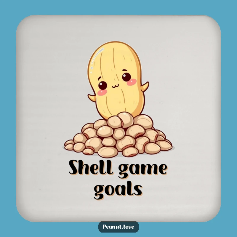 Funny Determined Peanut Coaster - Protect Surfaces with Ambitious Humor