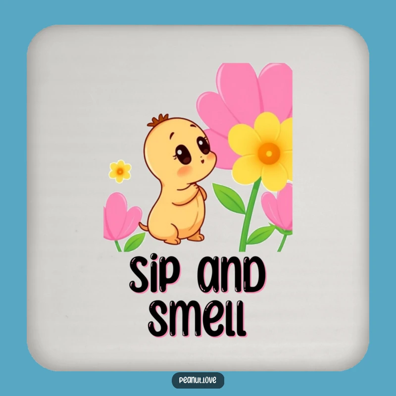 Funny Peanut Flower Coaster: Curious Protector - A Delicate Funny Gift for Tables!